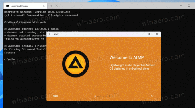 AIMP を実行する Android 用 Windows サブシステム