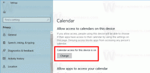 Desative o acesso do aplicativo ao calendário no Windows 10