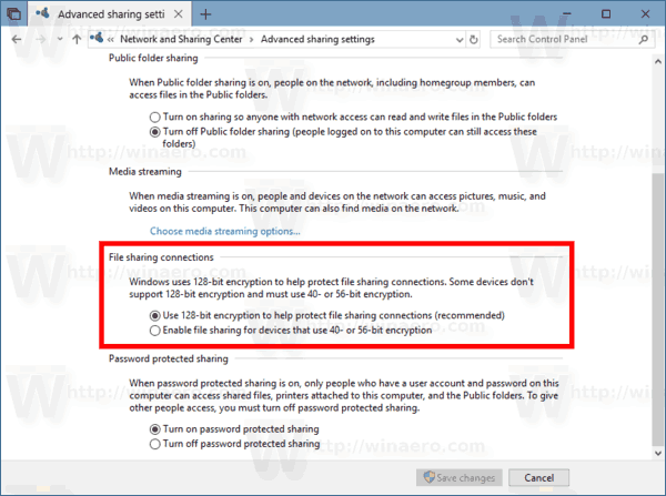 Windows 10 Αλλαγή κοινής χρήσης αρχείων