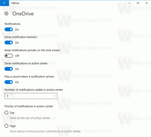 Oznámení Windows 10 OneDrive