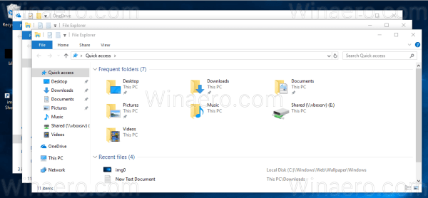 Windows 10 კასკადი Windows 