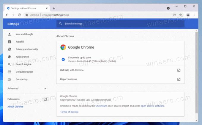 Google Chrome 96