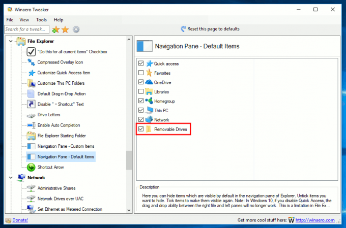 Winaero Tweaker Removable Drives Nav Pane