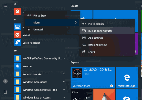 Windows 10 Kör från start 2
