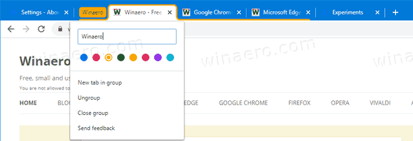 Chrome Χρήση ομάδας καρτελών 4