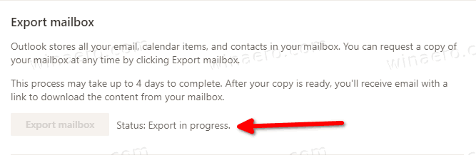 Export Mailbox Kopie Van Outlook Status