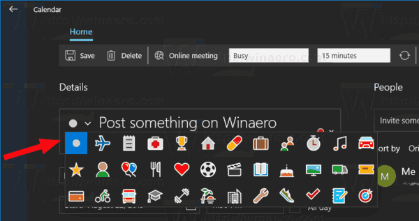 Aplikacija koledar Windows 10 Pogovorno okno Nov dogodek 2