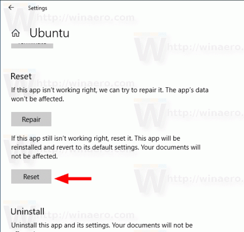 Windows 10 Reset WSL Distro