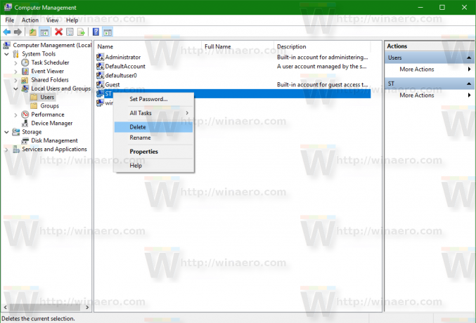إدارة ويندوز 2 حذف المستخدم