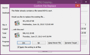 Opérations de copie et de déplacement de file d'attente dans Windows avec PerigeeCopy