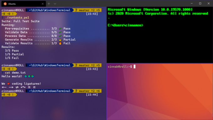 Záložky a tably terminálu systému Windows