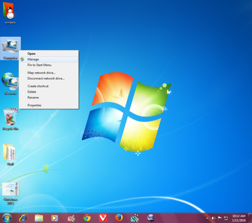 Windows 7 bağlam menüsünü yönet Bilgisayar