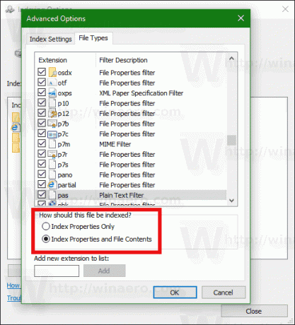 Windows 10 meklēšanas faila saturs