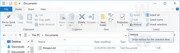 Windows 10 Dateiversionsband