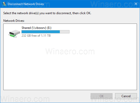 Мастер отключения сетевого диска в Windows 10 