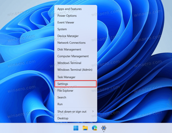 Otevřete Nastavení ve Windows 11