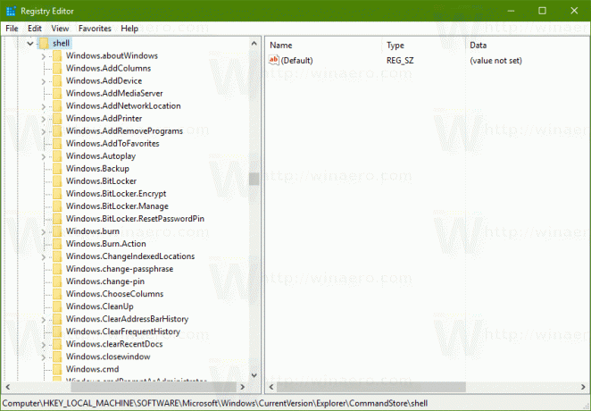 Lintopdrachten in register in Windows 10