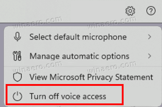 Windows 11 dezactivează accesul vocal folosind bara de instrumente