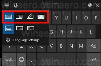 タッチキーボードレイアウトの変更Windows10 
