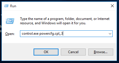 Windows 10 ejecutar la configuración del plan de energía