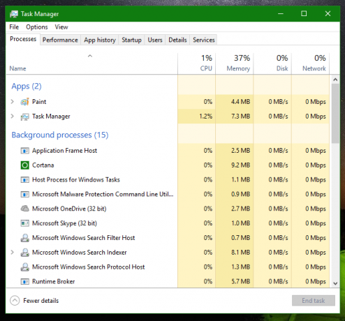 „Windows 10“ užduočių tvarkyklės pro režimas