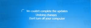 Rett opp feil Vi kunne ikke fullføre denne oppdateringen i Windows 10