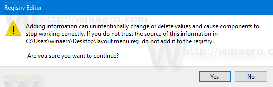 Windows 10 Layoutbereich Import Tweak 2