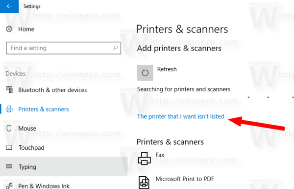 Windows 10 Megosztott nyomtatóhivatkozás hozzáadása