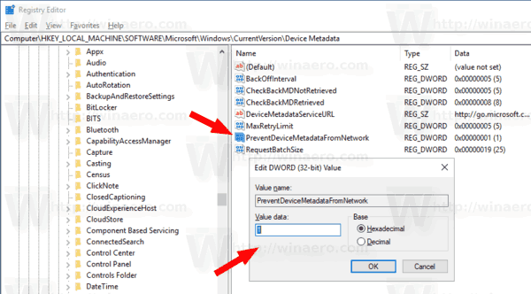 Windows 10 Forhindre enhetsinstallasjon Registry Tweak