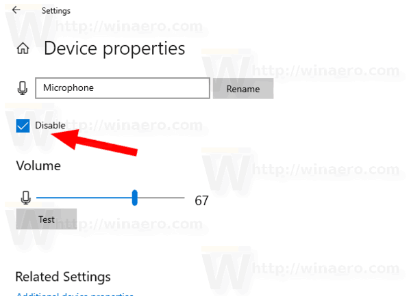 הגדרות Windows 10 השבת את המיקרופון