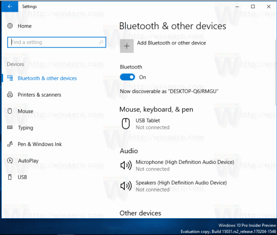 Windows 10 빌드 15013에서 블루투스 수정