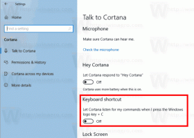 Omogućite Cortana Listen prečac na tipkovnici u sustavu Windows 10