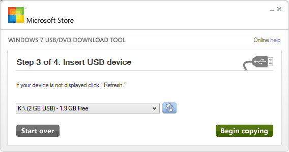 Windows 7 USB DVD-downloadværktøj 3