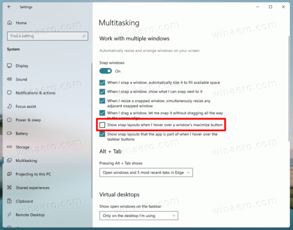 Inaktivera Snap Layouts For Maximize-knappen i Windows 11
