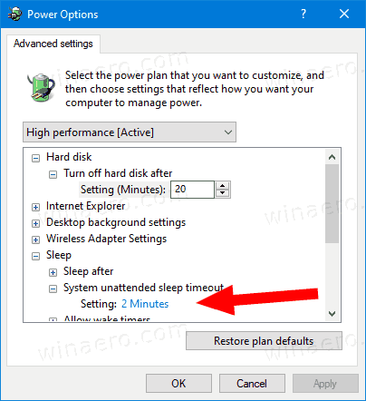 Windows10システムの無人スリープタイムアウト