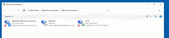 Класична папка мережевих підключень Windows 11