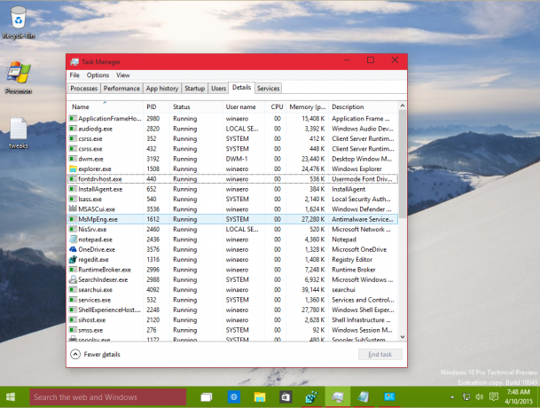 Windows 10 barre des tâches cadre de fenêtre différentes couleurs