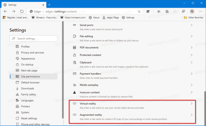 Microsoft Edge Virtual Augmented Permissions