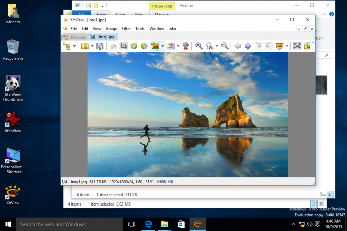 XnView في نظام التشغيل Windows 10