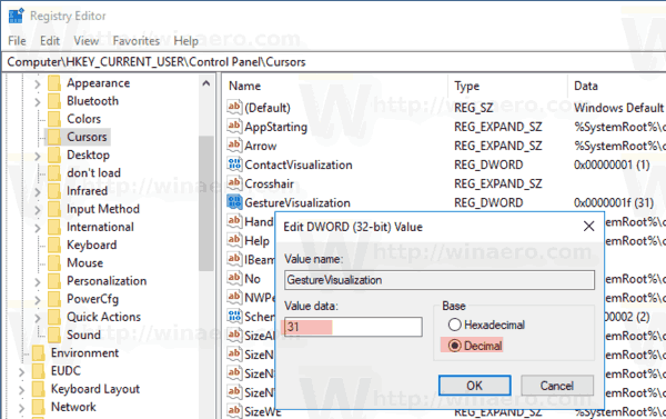 Poprawienie rejestru wizualnego sprzężenia zwrotnego w systemie Windows 10