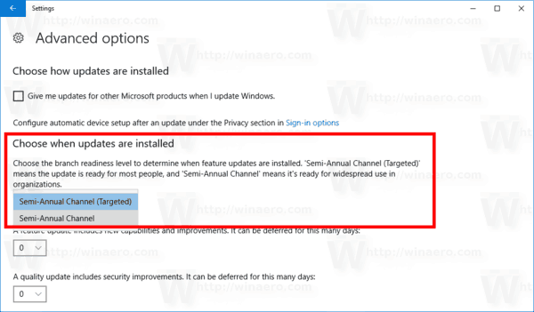 Windows 10 1803 Opóźnienie aktualizacji Krok 2