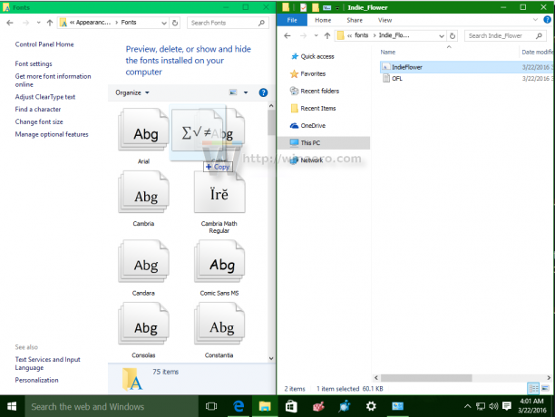 Windows 10 træk skrifttyper til mappen skrifttyper