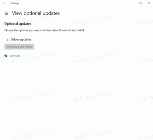 Opcjonalne aktualizacje systemu Windows 10 2
