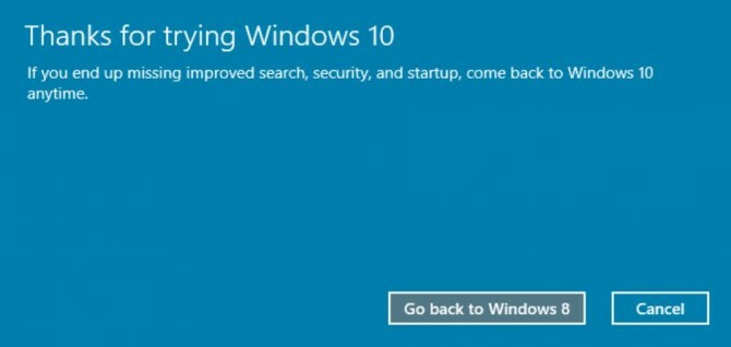 Deinstalirajte Windows 10 vraćanje Windows 7 Windows 8