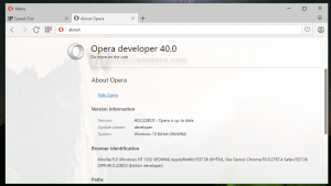 Opera 40は、検索ポップアップと新しいスタートページテーマを備えています