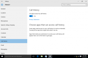 يضيف Windows 10 build 10547 سجل المكالمات وعناصر التحكم في الوصول إلى البريد الإلكتروني