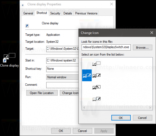 Windows10プロジェクトモードのショートカットアイコン