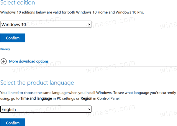 A Windows 10 Version 2004 Iso Images letöltése 1. lépés