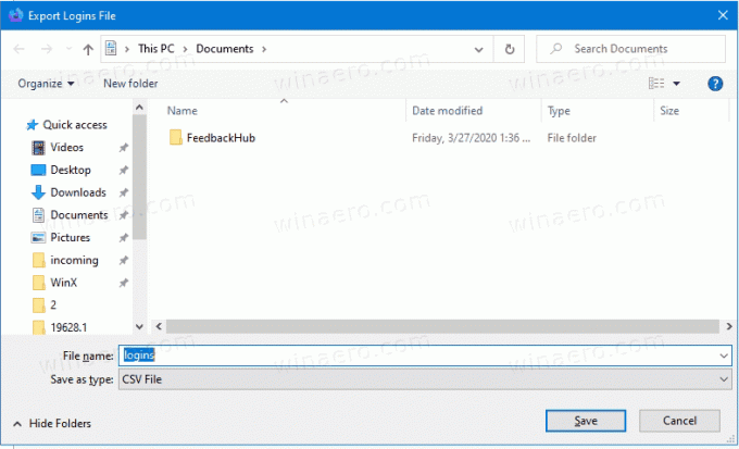Firefox Експортиране на запазени влизания и пароли в CSV файл