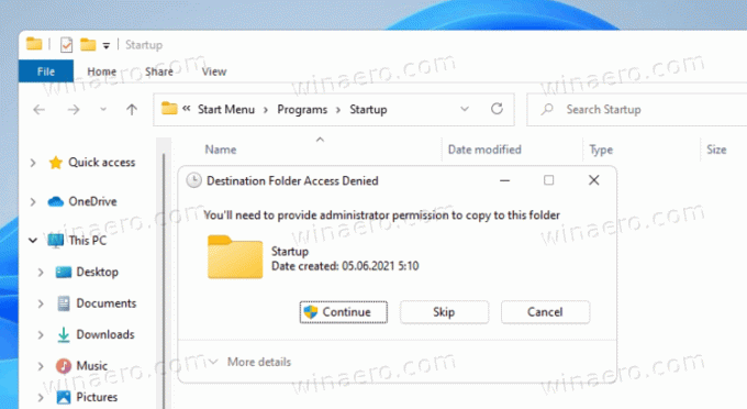 Applications Windows 11 dans le dossier de démarrage pour tous les utilisateurs